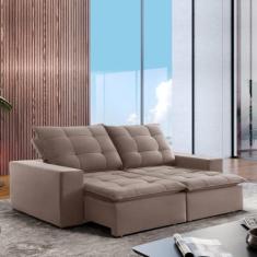 Sofá 4 Lugares Retrátil e Reclinável Super Pilow 230cm Paris Veludo - 