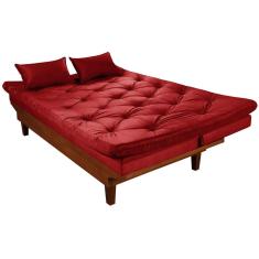 Sofa Cama Caribe 3 Lugares Reclinavel Base Em Madeira Revestido Suede