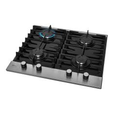 Cooktop a Gás Fischer 4 Bocas Platinium com Trempe de ferro fundido Mesa Vidro 33800-92121 Bivolt