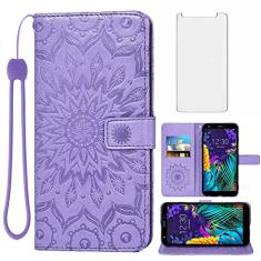 Capa de telefone para LG Aristo 4 Plus 4+/Tribute Royal X320/Escape Plus/Journey LTE L322DL/K30 2019/Arena 2/X2 2019/Prime 2 carteira com protetor de tela de vidro temperado flip capa porta-cartão