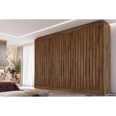 Guarda Roupa Casal 6 Portas Ripadas e 6 Gavetas Potente Braúna - Europ