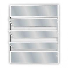 Janela de Alumínio Basculante 80x100cm com 3 Basculas e Vidro Mini Bor