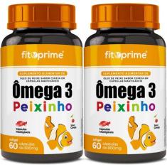 Kit 2 Ômega 3 Peixinho Mastigável Sabor Cereja 60 Cápsulas - Fitoprime