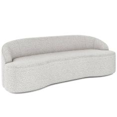 Sofá 3 Lugares Curvo Living Lótus D02 Bouclê Creme 180cm B-54