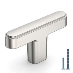 KNOKLOCK Pacote com 10 puxadores de armário de cozinha puxadores de cômoda de níquel acetinado escovado, maçanetas de gaveta para gavetas de cômoda