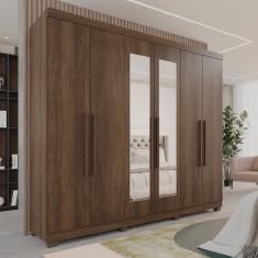 Guarda-roupa Casal 6 Portas 3 Gavetas com Espelho com Pés Roma Espresso Móveis