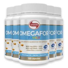 Kit 5 Omegafor Family Ômega 3 Vitafor 120 Cápsulas