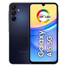 Smartphone Samsung Galaxy A15 256GB 5G 6,5 4GB RAM Câmera Tripla 50MP Selfie 13MP Dual Chip Android 14