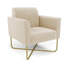 Poltrona Base X Industrial Dourado Marisa Suede  D03 - D?Rossi