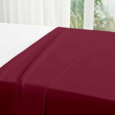 Lençol Com Bainha Solteiro De Cima Percal 180 Fios - RAFALORO, VINHO