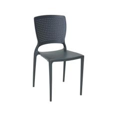 Cadeira Tramontina Safira Grafite sem Braços em Polipropileno e Fibra 