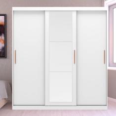 Guarda-Roupa Bartira Paris com Espelho, 3 Portas de Correr e 2 Gavetas