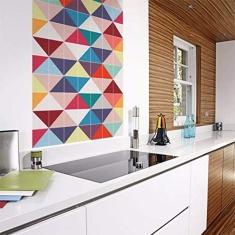 Adesivo Azulejo Cozinha Triângulos Mod 347colorido 2mx45cm