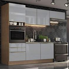 Cozinha Completa Madesa Lux com Armário e Balcão 6 Portas 3 Gavetas - Rustic/Cinza