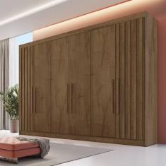 Guarda Roupa Casal Ripado 6 Portas 6 Gavetas Potente Móveis Europa