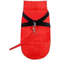 Casaco De Inverno À Prova D'água Para Cachorro, Roupas Para Cachorro Pequeno, Jaqueta, Colete, Chihuahua Yorkie, Roupas Com Alça No Peito, Confortável,Vermelho,XL.,Sensational421