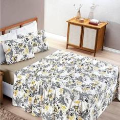 Jogo De Lençol Solteiro Quality Malha 100% Algodão Estampado 3 Peças Blossom