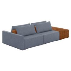 Sofá Ilha 2 Lugares Living 252cm Modulado para Sala Lary Linho K01 - D