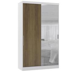 Guarda Roupa Modulado 134,50cm 2 Portas de Correr com Espelho Alpes Lu