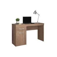 Mesa Computador Escrivaninha Vitória c/ 1 Porta e 1 Gaveta Nogal - Dem