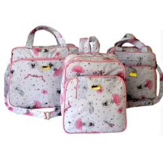 kit Bolsa Mala mamãe passeio bebê mochila 3pçs - RUBIAVI