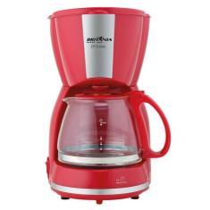 Cafeteira Britânia CP15 Vidro Vermelha com Inox, 220V