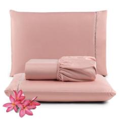 Jogo de Lençol King 3 Peças 400 Fios C/ Elástico Hotel - Santos e Luan