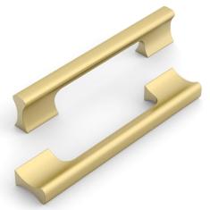 KNOKLOCK Pacote com 10 puxadores de armário de cozinha de 128 mm (5 pol.) Puxadores de armário de cozinha dourados escovados puxadores de gaveta para armário de guarda-roupa