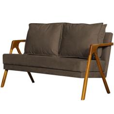 Namoradeira Decorativa Marília Linho Bege - Golden Moveis,  Suede Marr