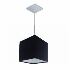 Lustre Pendente Quadrado Vivare Md-4223 Cúpula Em Tecido 15/1