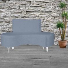 Sofá 2 Lugares Feijão Organico Pes Metal Cromados 140cm Grafitte