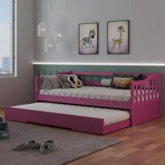 Bicama American em Madeira Maciça/MDF Rosa - Arbol Movelaria