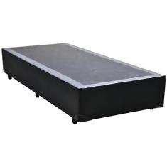 Base Cama Box Solteiro 88x188x30 Sintética Preto - Fábrica de Tudo, Ba