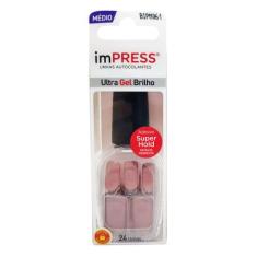 Unhas Postiças Autocolantes First Kiss imPress Ultra Gel Tamanho Médio
