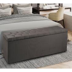 Recamier Baú 1,95m Madrid Suede Cinza Dal Poz Estofados