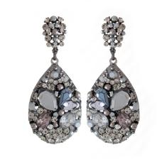 Brinco Grande Armazem Rr Bijoux Cristais Grafite