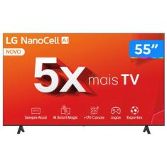 Smart TV 55" 4K LCD LED NanoCel LG 55NANO80TSA AI Processor Wi-Fi e Bl