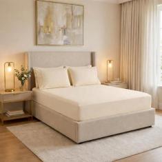 Lençol de Cama Casal 400 Fios 3 Peças 40cm Altura 100% algodao com ela