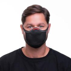 Máscara Knit Fiber De Proteção Reutilizável Preto G
