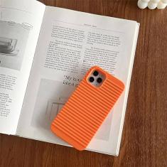 Capa respirável Candy Color para iPhone 14 13 12 11 Pro Max 7 8 Plus X XR XS Max Capa à prova de choque com faixa de dissipação de calor, laranja, para iPhone 12pro Max