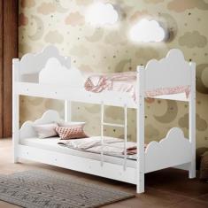 Beliche Ayla Branco com Colchões e 2 Luminárias Sonhos de Luz