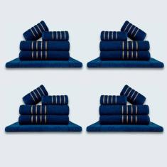 Jogo De Toalhas 20 Pçs Coleção Dubai 100% Algodão Azul