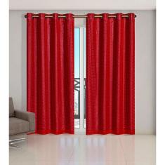 Cortina Voil Xadrez Com Forro Blackout 5,00 X 2,80 Vermelho
