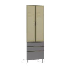 Paneleiro Torre 70Cm Bronze Pérola Branco Com Cinza Puro