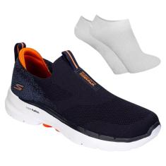 Kit Tênis Skechers Go Walk 6 Masculino + Par De M-Masculino