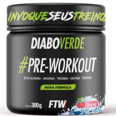 FTW Pré-Treino Diabo Verde em Pó com Cafeína, Aminoácidos Beta‑Alanina e Arginina para Treinos e Atividades Físicas - Pote 300 g (Cereja Ice)