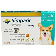 Simparic 40mg, 10,1 até 20kg, 1Cp Zoetis para Cães