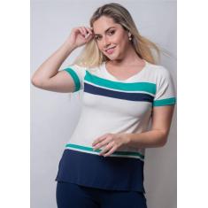 Blusa Pau A Pique Listrada Verde