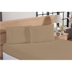 Jogo De Lençol King 03 Peças Ponto Palito Percal 100% Algodão 200 Fios