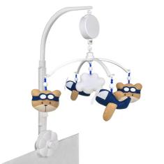 Móbile Musical Urso Aviador Quarto Bebê Infantil Menino - Potinho de M